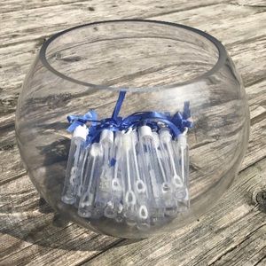Heart Bubble Wands with Periwinkle Blue Ribbons